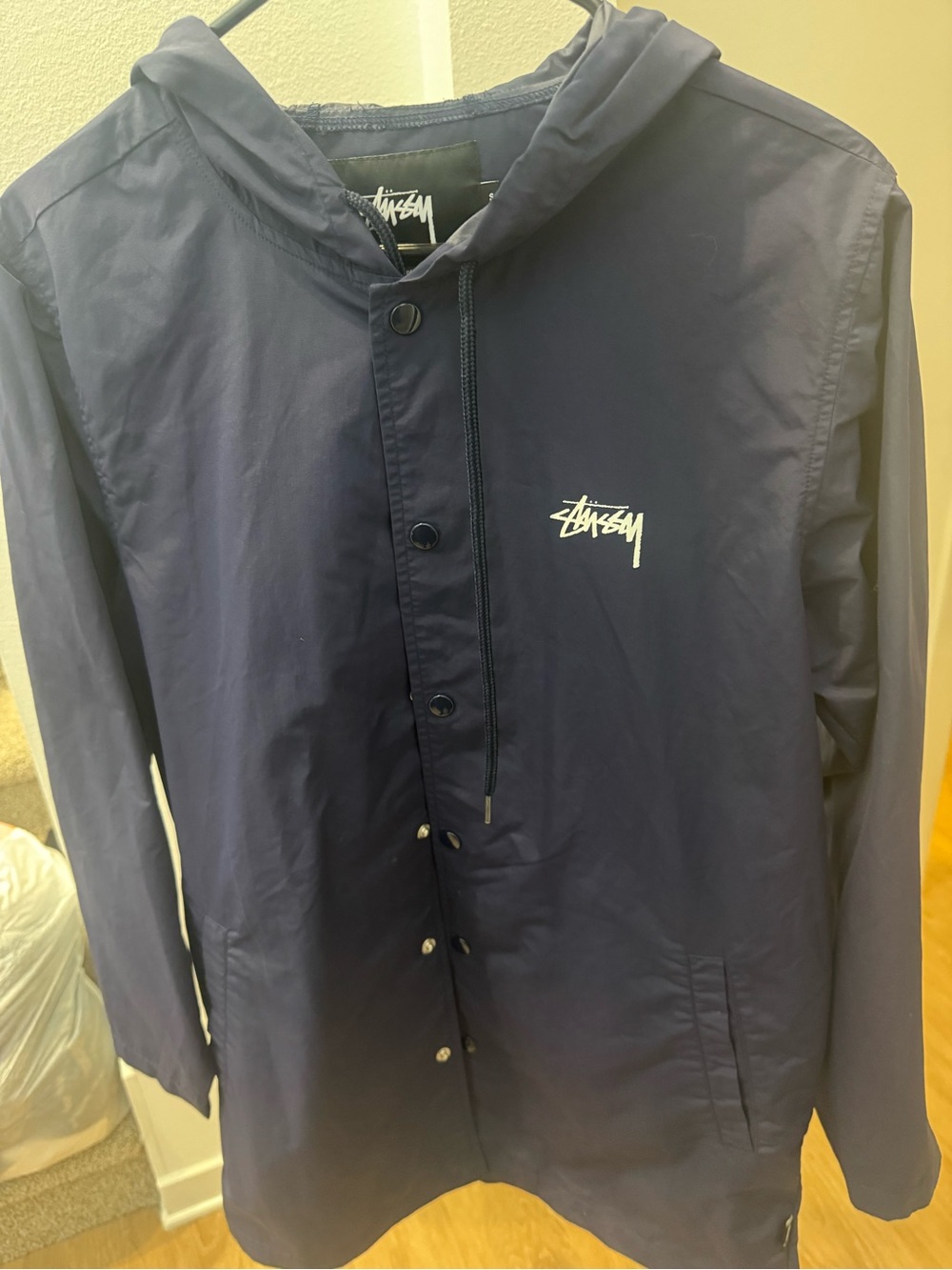 Men's Stussy Navy Hooded Jacket